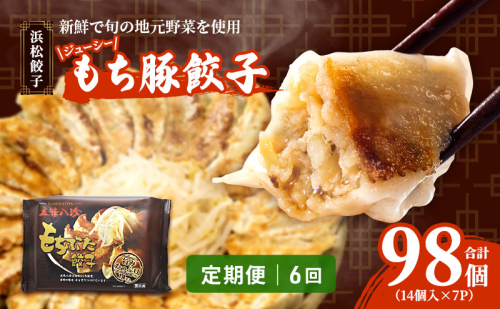 【定期便6回】ジューシーもち豚餃子（浜松餃子）うまさAランク 98個×6回（6か月）【配送不可：離島】餃子 ぎょうざ 中華 点心 惣菜 おかず 冷凍 ギョウザ 五味八珍 浜松市 2120942 - 静岡県浜松市