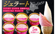 ジェラート5個セット（北海道ミルク・さとほろいちご・チョコレート・ピスタチオ・ナイヤガラ）