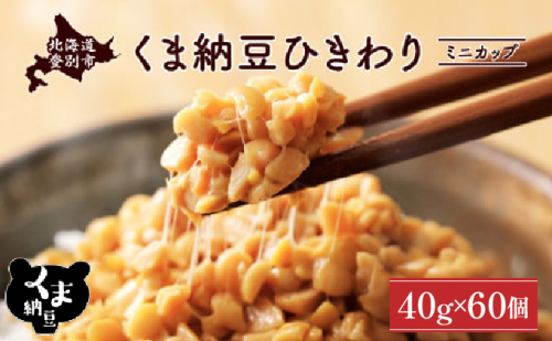 北海道くま納豆ミニカップ60個　ひきわり 2121607 - 北海道登別市
