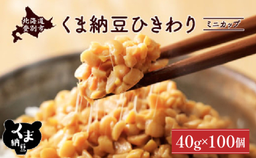 北海道くま納豆ミニカップ100個 ひきわり 2121609 - 北海道登別市