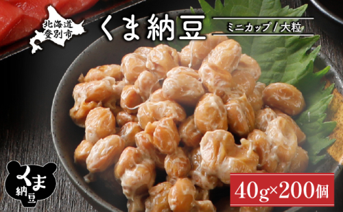 北海道くま納豆ミニカップ200個 大粒 2121664 - 北海道登別市