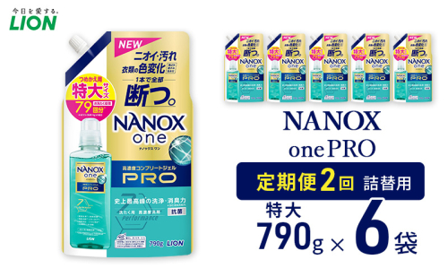 NANOXonePRO（詰め替え用特大×6個）定期便 年2回 ライオン 洗濯 詰替 日用品 消耗品 洗濯洗剤 液体洗剤 詰め替え用 ギフト 贈り物 2123180 - 千葉県市原市