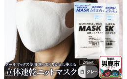 暑い季節でもおすすめの、汗を吸収しドライに保つ特殊な糸（クールマックス）を使用したムレにくいタイプのマスクです。立体パターン、特殊な設備を使った無縫製（ホールガーメント製法）なので快適な装着感です。下