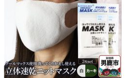 暑い季節でもおすすめの、汗を吸収しドライに保つ特殊な糸（クールマックス）を使用したムレにくいタイプのマスクです。立体パターン、特殊な設備を使った無縫製（ホールガーメント製法）なので快適な装着感です。下
