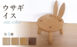 一つの毛色（樹種）を使って作ったウサギイス、一毛（いっけ）です。座板は接ぎ合わせではなく、一枚の板を使っているのでその美しさも味わえます。足も耳も通しホゾの割くさびという頑丈な手法で制作。全てナチュラ