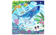 ［琉球イラストレーション］ 与儀勝之 『天を見上げて / Imagine Paradise』 額装Lサイズ インテリア 雑貨 アート おしゃれ おすすめ 沖縄市 / yogima office [BCAI003]