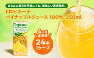 【定期便4ヶ月】トロピカーナ 100％ パインアップル 250ml LLスリム×24本 ※離島への配送不可