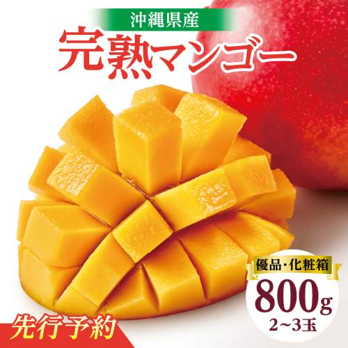 【2026年発送】＜優品＞完熟アップルマンゴー約800g（化粧箱）2玉～3玉   I  アップルマンゴー あっぷるまんごー マンゴー まんごー フルーツ 完熟 ギフト 800g    沖縄県 南城市 ふるさと納税 2132628 - 沖縄県南城市