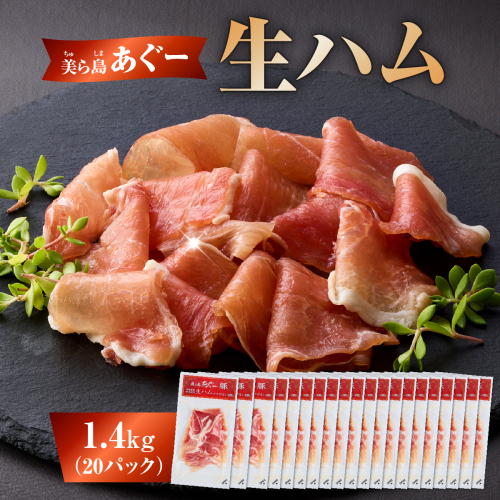 《極上の生ハム》美ら島あぐ～ 生ハム 70g ×20パック（1400g）| 沖縄県 南城市 豚肉 生ハム アグー豚と白豚をかけ合わせた 1.4kg 送料無料 2132872 - 沖縄県南城市