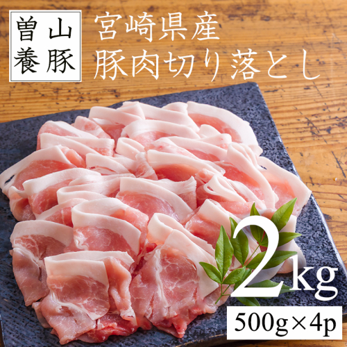 曽山養豚の県産豚肉落とし2kg(500g×4p)[スライス 小分け 大容量 宮崎県産モモ スライス しゃぶしゃぶ 生姜焼き 肉じゃが カレー 蒸し物 揚げ物 宮崎県産 豚肉]TF0826-P00078 2133617 - 宮崎県高原町