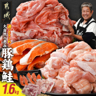 ≪肉×魚≫小分け3種セット(豚切り落とし250g×2P・鶏モモカット済300g×2P・銀鮭500g)_13-8402