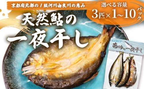 天然鮎 一夜干し 1～10パック（3匹/パック）【 由良川漁協 あゆ 鮎 アユ 魚 魚介 川魚 海鮮 一夜干し 鮎の一夜干し 干物 天然 熟成 舞鶴 京都 】 2136531 - 京都府舞鶴市