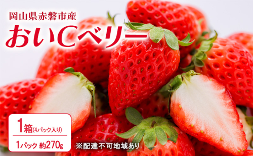 いちご 2026年 先行予約 赤磐市産 イチゴ  1箱 (1パック 約270g×4) おいCベリー 岡山県 赤磐市 苺 果物 フルーツ 2136857 - 岡山県赤磐市