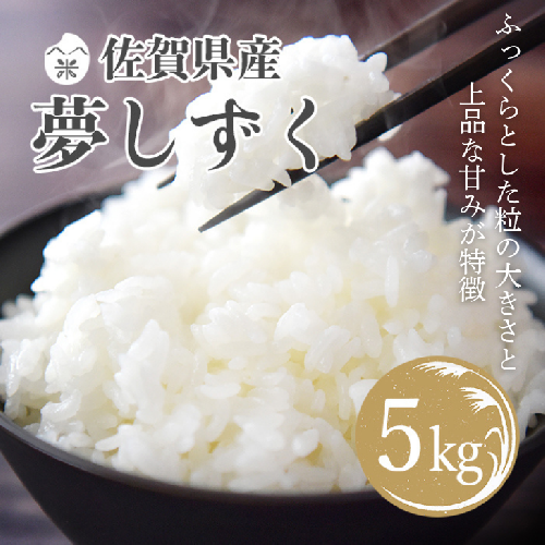 佐賀県産 夢しずく 5kg：B150-057 2137464 - 佐賀県佐賀市