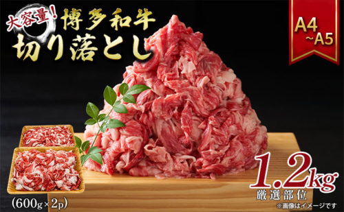 博多和牛 大容量 切り落とし 1.2kg（600g×2p）1200g A4～A5 配送不可：離島 2137819 - 福岡県大刀洗町