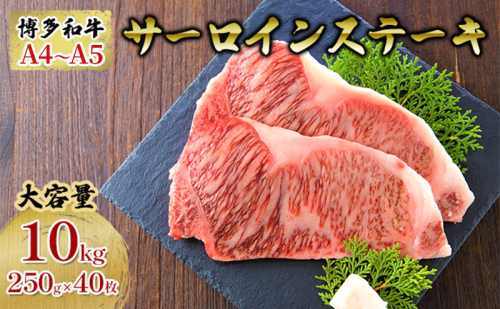 牛肉 サーロインステーキ 合計10kg 博多和牛 A4～A5 セット 250g×40枚 配送不可：離島 2137829 - 福岡県大刀洗町