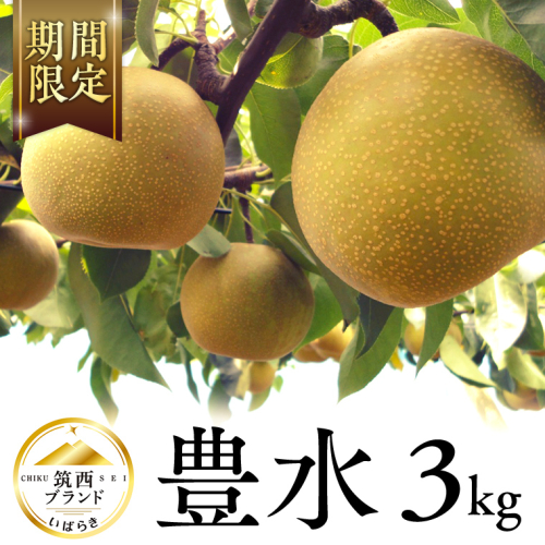 【 JA 北つくば 】 筑西ブランド 認証品 豊水 ( 梨 ) 3kg 2025年産 先行予約 梨 果物 フルーツ なし ナシ 和梨 くだもの デザート 茨城 [AE054ci] 2137876 - 茨城県筑西市