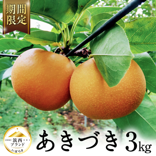 【 JA 北つくば 】 筑西ブランド 認証品 あきづき ( 梨 ) 3kg 2025年産 先行予約 梨 果物 フルーツ なし ナシ 和梨 秋月 秋月梨 あきづき梨 くだもの デザート 茨城 [AE055ci] 2137957 - 茨城県筑西市