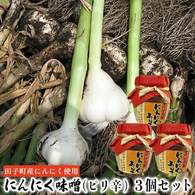にんにく味噌(ピリ辛)3個セット【田子町産にんにく使用】 2138506 - 青森県田子町