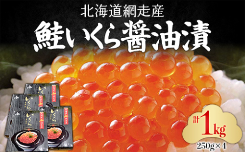 網走産「鮭いくら醤油漬」ドーンと1kg(250g×4) ABC034 2139199 - 北海道網走市