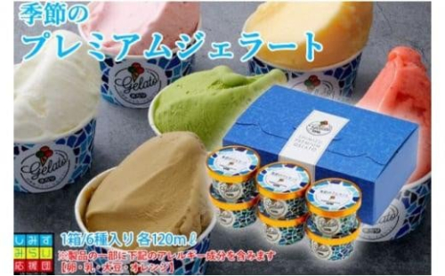 季節のプレミアムジェラート 6種 (120ml×6個) 冷凍 ギフト【配送不可：離島】スイーツ アイス シャーベット 2139861 - 静岡県静岡市