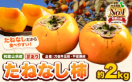 和歌山県産 訳あり たねなし柿（刀根早生柿・平核無柿）約2kg 《2025年9月中旬-11月上旬頃出荷(土日祝除く)》 和歌山県 岩出市 訳あり ご家庭用 種なし柿 柿 果物 フルーツ カキ
