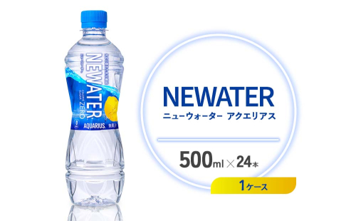 アクエリアス ニューウォーター 500ml PET【コカ・コーラ】ペットボトル 1ケース(24本) セット スポーツドリンク スポドリ カロリーゼロ 熱中症対策 水分補給 清涼飲料水 宮崎県 えびの市 送料無料 2140480 - 宮崎県えびの市