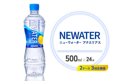 【3回定期便】アクエリアス ニューウォーター 500ml PET【コカ・コーラ】ペットボトル 2ケース(48本) 定期便 3回(144本) セット スポーツドリンク スポドリ カロリーゼロ 熱中症対策 水分補給 清涼飲料水 宮崎県 えびの市 送料無料 2140485 - 宮崎県えびの市