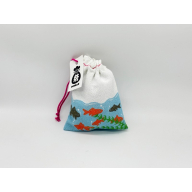 丹後ちりめん 祭巾着（きんぎょ） サイズ：約17cm×13cm