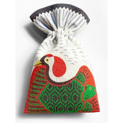 丹後ちりめん 祭巾着 つるかめ サイズ：約22cm×13cm 2140512 - 京都府京丹後市