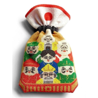 丹後ちりめん 祭巾着 しちふくじん サイズ：約22cm×13cm