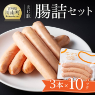あじ豚ソーセージセット 【 肉 豚 豚肉 あじ豚 ソーセージ 粗挽きソーセージ 宮崎県産 川南町産 】