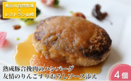 ハンバーグ 熟成豚合挽肉のハンバーグ 4個 友情のりんごすりおろしソース添え セット 湯煎 温めるだけ レトルト 小分け 個包装 お試し 簡単 簡単調理 惣菜 おかず お弁当 弁当 時短 肉 お肉 熟成肉 豚肉 ギフト 贈答 冷凍 長谷川自然牧場産