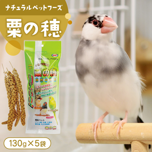 エクセル 粟の穂 130g × 5袋 小鳥用 鳥 ハムスター 小動物 ペットフード 餌 えさ ビタミン ミネラル 食物繊維 穀物  [BU023sa] 2143652 - 茨城県桜川市