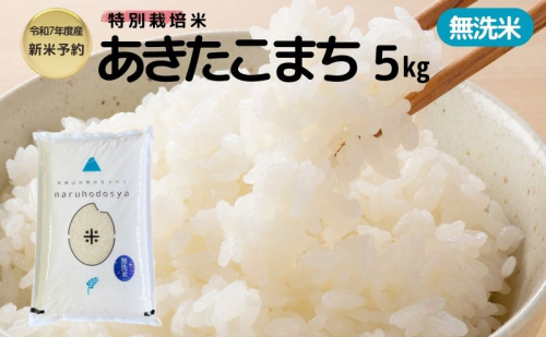 新米予約【無洗米】特別栽培米あきたこまち5kg×1 令和7年産 秋田県 にかほ市 お米 米 こめ 2145136 - 秋田県にかほ市