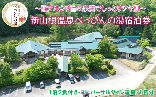 新山根温泉べっぴんの湯ご宿泊券 1泊2食付き ユニバーサルツイン遠島 1名分 2145567 - 岩手県久慈市