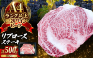 肉 三次ワインビーフ リブロース ステーキ 500g （250g×2枚） 厚切り 黒毛和牛 ロース お肉 牛肉 ステーキ 焼肉 国産 焼き肉 三次市/みーとのば [APAX011]
