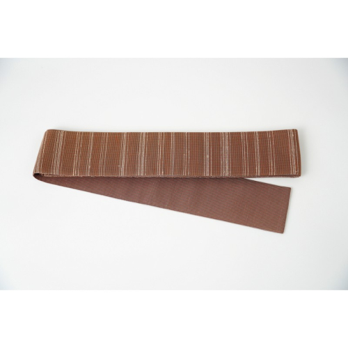 ＜丹後の藤布　遊絲舎＞角帯　藤糸あそび（茶）幅約10.2cm×長さ約420cm
 2146472 - 京都府京丹後市