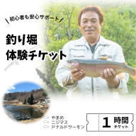 釣り堀チケット（子ども1名）釣り餌付 竿付き ドナルドサーモン 持ち帰り 1時間釣り放題 内臓処理対応 BBQ無料 エサ付 釣り体験