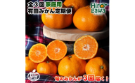 家庭用 有田 みかん 定期便 [1kg×3回] / 温州みかん 有田みかん 甘い 訳あり 和歌山 有田 1kg ※北海道・沖縄・離島への配送不可