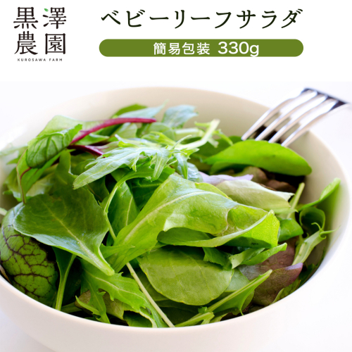 【 簡易包装 】 黒澤農園 の ベビーリーフサラダ 330g×1袋 訳アリ 訳あり 規格外 生育 わけあり フードロス 削減 ベビーリーフ サラダ 生野菜 食べやすい 若葉 ファミリー 旬 新鮮 国産 彩り [DS10-NT] 2150494 - 茨城県つくばみらい市