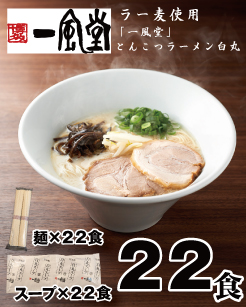 AI042.一風堂白丸ラー麦麺セット・22食【豚骨ラーメン】 2150711 - 福岡県新宮町