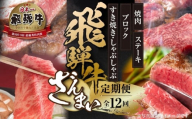 《定期便》全12回 飛騨牛 ざんまい（ステーキ /焼肉 / すき焼き/切り落とし/ブロック）[飛騨高山ミート] | 冷凍真空パック 肉 お肉 すきやき 黒毛和牛 和牛 人気 おすすめ 牛肉[MZ106]