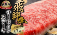 《定期便》全3回 飛騨牛 サーロインステーキ 肉 飛騨牛 霜降り 小分け 200g×2P 計400g 定期 3回お届け 飛騨高山ミート 84000円  | 冷凍真空パック 肉 お肉 黒毛和牛 和牛 人気 おすすめ 牛肉 [MZ109]