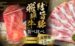 1回の寄附で5カ月間、毎月違う部位の飛騨牛や結旨豚が届く定期便です。■ 飛騨牛赤身スライスは筋肉質でサシが少なめ。脂が重いと感じる方や赤身の味を存分に楽しみたい方におすすめ。霜降りスライスは脂肪が程よ
