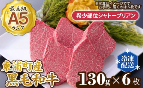 No.092 東浦町産最高級A5ランク黒毛和牛希少部位シャトーブリアン(約130g×6枚) / 牛肉 国産 愛知県 215122 - 愛知県東浦町