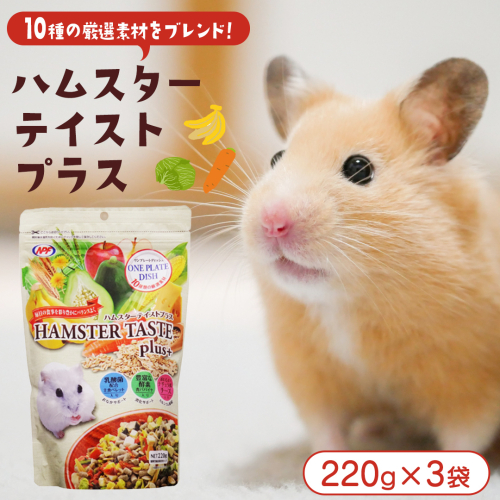 ハムスター テイストプラス 220g × 3袋 ハムスター 小動物用フード ペットフード おやつ ビタミンC  乳酸菌配合 [BU033sa] 2151871 - 茨城県桜川市
