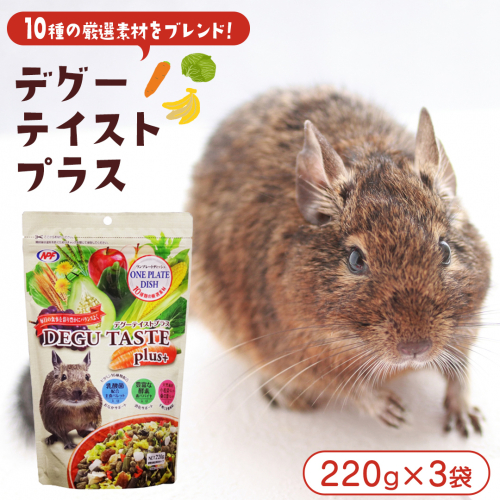 デグー テイストプラス 220g × 3袋 デグー 小動物用フード ペットフード おやつ 乳酸菌配合 [BU035sa] 2151929 - 茨城県桜川市
