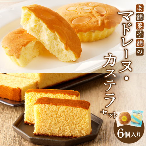 【2週間以内発送】老舗菓子舗のマドレーヌ・カステラセット「合計6個・個包装」 焼き菓子 スイーツ 詰め合わせ 洋菓子_T035-019 2152122 - 宮崎県都農町