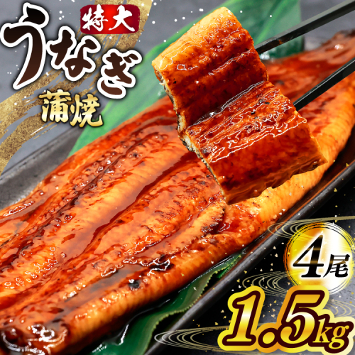 二の丑 うなぎ 蒲焼 約 1.5kg 4尾 タレ・山椒付 茶葉蒸し [大黒物産 福岡県 宇美町 um40bak830007]鰻 ウナギ 小分け うなぎ蒲焼 鰻蒲焼き 訳あり 蒲焼き かば焼き 茶葉蒸しうなぎ 真空パック 個包装 冷凍 unagi 2153156 - 福岡県宇美町
